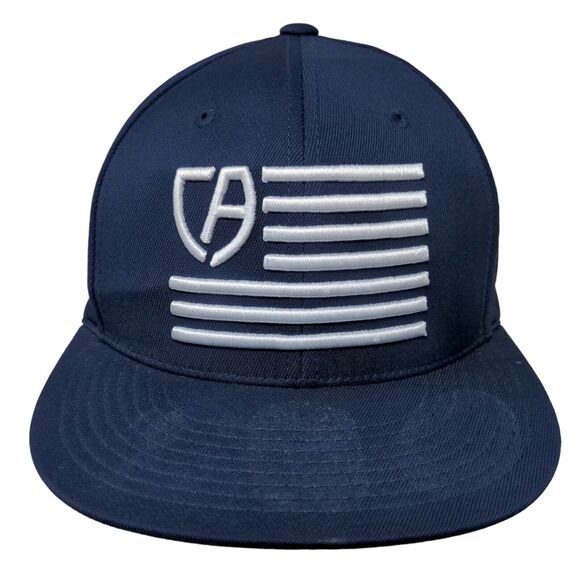 Cap America Premium Line Men's Fitted Hat Blue Size S-M Embroidered Flag Logo - Picture 1 of 8